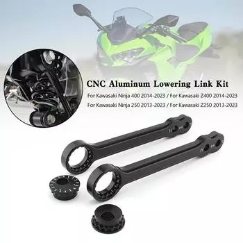 Комплект для опускания мотоцикла, подходит для Kawasaki Ninja 400/Z400/250/Z250 2013-2023, черные регулируемые аксессуары для верхней и нижней подвески