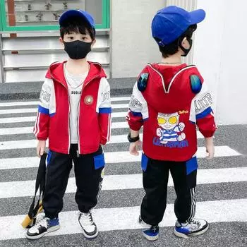 Комплект для отдыха для мальчиков Весенне-осенний детский модный комплект с героями мультфильмов 110cm