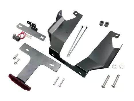 Комплект для переноса номера детали мотоцикла Kijima, в комплект входит отражатель номерного знака, стальной черный ITALJET, тонкая лампа DRAGSTER125/200HZZ-01000 чёрный