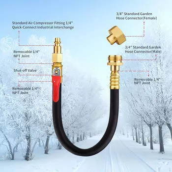 Комплект для подготовки к зиме автофургона. Спринклер для подготовки к зиме. Мужской и женский быстроразъемный разъем с отключением.