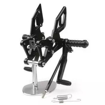 Комплект для подножки мотоцикла Bruce Shark, регулируемая педаль, простая установка, ЧПУ, алюминий, применимый для Yamaha YZF R25 R3, черный и чёрный