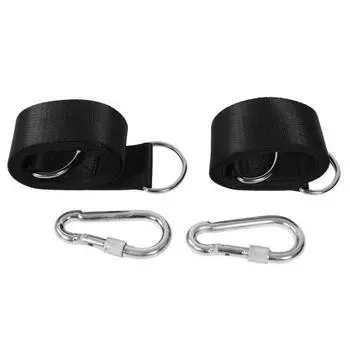 Комплект для подвешивания качелей на дереве с карабинами, устойчивый к разрыву, ремень для подвешивания гамака для походов на открытом воздухе