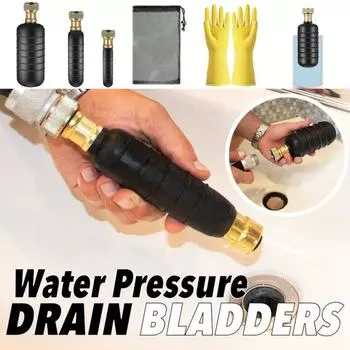 Комплект для прочистки сливного пузыря с перчатками, мощное давление, простота в использовании, универсальный набор для прочистки сливного пузыря чёрный