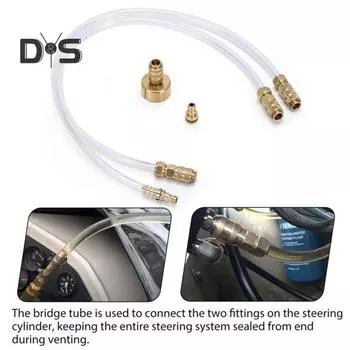 Комплект для прокачки гидравлического рулевого управления. Устойчивая к ржавчине конструкция. Непротекающая универсальная совместимость. Гидравлическая система рулевого управления. Быстроразъемный маслозаливной комплект. белый