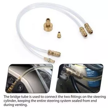 Комплект для прокачки гидравлического рулевого управления. Устойчивая к ржавчине конструкция. Непротекающая универсальная совместимость. Гидравлическая система рулевого управления. Быстроразъемный маслозаливной комплект. белый