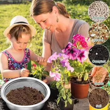 Комплект для просеивания почвы, рама из нержавеющей стали с 5-сеточным ситом, нержавеющий комплект для садового сита для фильтрации камней и сорняков 5pcs