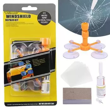 Комплект для ремонта автомобильного лобового стекла Жидкость для ремонта автомобильного стекла Клей для ремонта трещин на автомобильном лобовом стекле Инструмент для ремонта точечных повреждений стекла