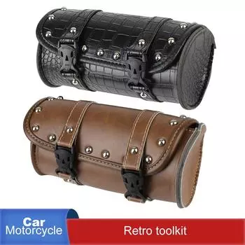 Комплект для ремонта автомобиля Кожаные седельные сумки Сумки для хранения Седельные сумки для мотоциклов Боковая сумка для инструментов Портативная водонепроницаемая седельная сумка небольшой вместимости коричневый
