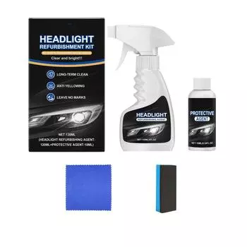 Комплект для ремонта фар: Желтый, Запотевший, Уход за царапинами, Очистка, Набор для обслуживания фар 120 мл One Size белый