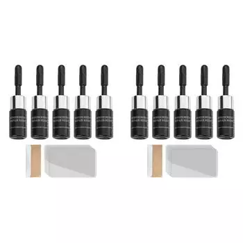 Комплект для ремонта лобового стекла автомобиля. Комплект для быстрого устранения трещин на стекле. (Черный 5 Бутылок)