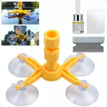 Комплект для ремонта лобового стекла автомобиля с функцией вакуума, быстрая фиксация, простой в использовании инструмент для ремонта лобового стекла автомобиля