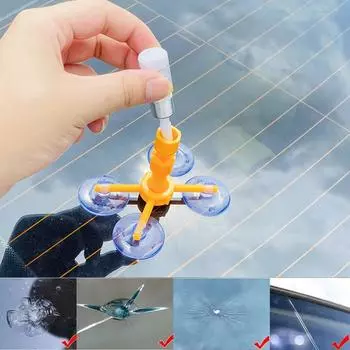 Комплект для ремонта лобового стекла, инструмент для ремонта треснувшего стекла автомобиля, герметик из смолы, сделай сам, полировка оконного экрана, авто жёлтый