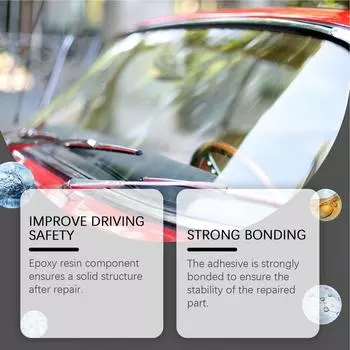 Комплект для ремонта лобового стекла Комплект для ремонта лобового стекла для сколов, трещин, оторванных стекол и лобового стекла Комплект для ремонта царапин Комплект для быстрого устранения чёрный