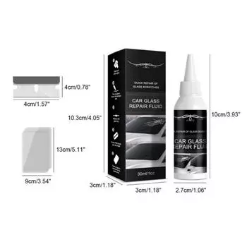 Комплект для ремонта лобового стекла Жидкость для ремонта автомобильных стекол Комплект для ремонта трещин и сколов на стекле автомобиля Инструменты для отверждения клея на оконных экранах