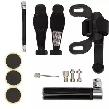 Комплект для ремонта шин велосипеда, мини-насос для ремонта велосипеда, аксессуар для шоссейных горных велосипедов, черный чёрный