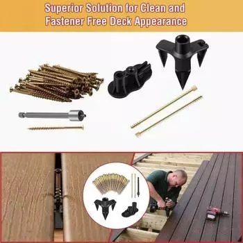 Комплект для ремонта скрипящего пола с винтами 50/125, шумоподавление пробкового пола, устранение скрипа, инструменты для ремонта пола своими руками чёрный