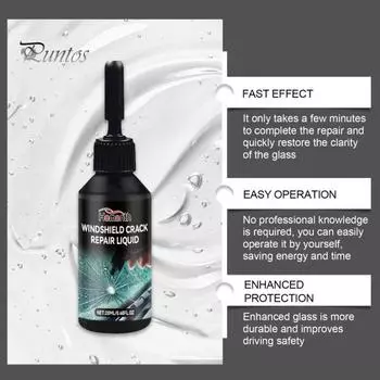 Комплект для ремонта трещин на лобовом стекле автомобиля Экологичный, быстродействующий, эффективный, легкий, портативный комплект для ремонта лобового стекла автомобиля A