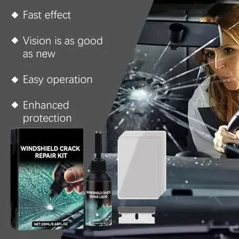 Комплект для ремонта трещин на лобовом стекле автомобиля Экологичный, быстродействующий, эффективный, легкий, портативный комплект для ремонта лобового стекла автомобиля A