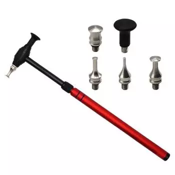 Комплект для ремонта вмятин. Молоток для ремонта вмятин на кузове автомобиля. Телескопический молоток для замены головок. Прикрепленный молоток для технического обслуживания. красный