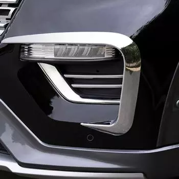 Комплект для ремонта внешней отделки ABS Chrome, передние противотуманные фары, лампы для век, полосы для бровей, накладка, 2 шт. для Ford Explorer - ABS Carbon Fiber