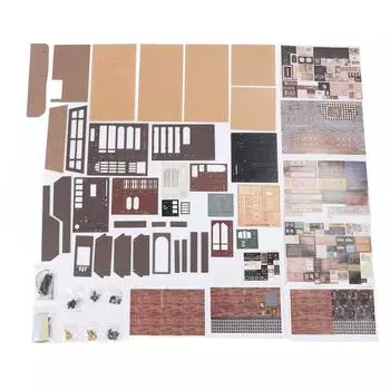 Комплект для самостоятельного изготовления миниатюрного кафе-домика, набор для изготовления кофейни с LED-светодиодом из темно-коричневого винтажного кирпича