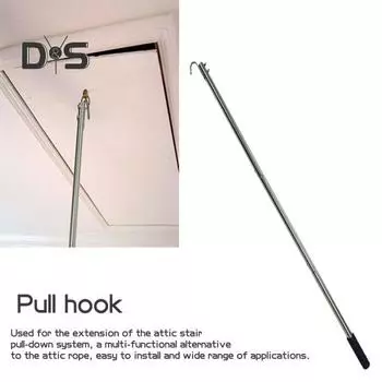 Комплект для системы вытягивания лестницы с удлинителем из нержавеющей стали, простая сборка, многоразовая система вытягивания для чердака, набор крюков для замены серебряный