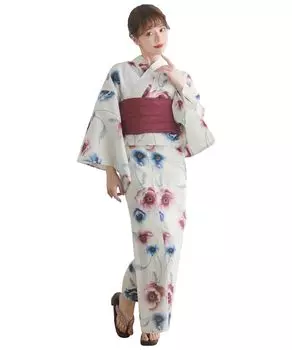 Комплект для смены юката Heiko H, один размер [KYOETSU], плетение, неотбеленный, 2 предмета (юката, оби), Женский (1.Белоснежка, все)