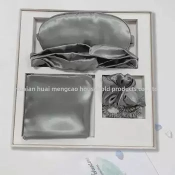 Комплект для сна из шелка: Регулируемая маска для глаз, наволочка, повязка для волос, повязка на голову для путешествий и блокировки света