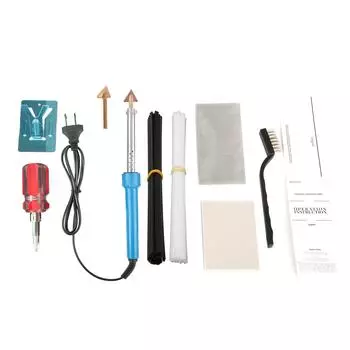Комплект для сварки пластика мощностью 80 Вт, комплект для сварки пластика с 40 стержнями, 1 сеткой, инструменты для сварки проволочной щеткой для автомобиля us