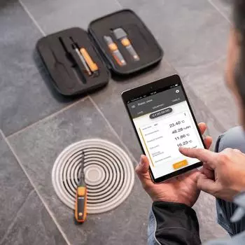 Комплект для тестирования беспроводной мини-системы вентиляции Testo Smart Probe 405i/410i/605i/805i 0563 0003 10 для системы кондиционирования воздуха чёрный