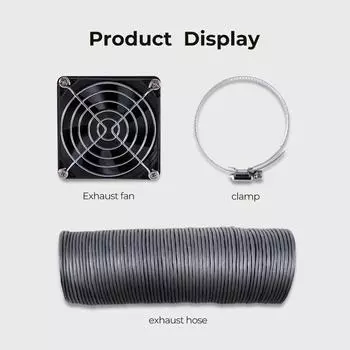 Комплект для удаления дыма Creality с высокоэффективным вентилятором со скоростью вращения 4000 об/мин и вытяжным шлангом длиной 2000 мм. чёрный