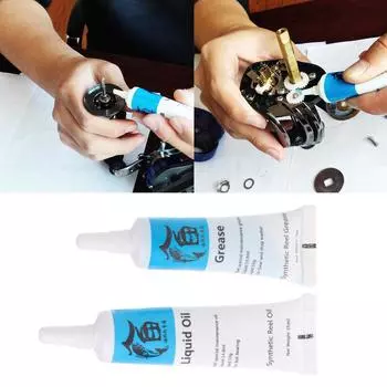 Комплект для ухода за рыболовной катушкой. Масло для смазки рыболовной катушки. Масло для ухода за спиннинговой катушкой и подшипниками.