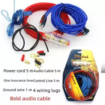 Комплект для установки автомобильной аудиосистемы: Усилитель, сабвуфер, кабели питания и управления 10G 0.6