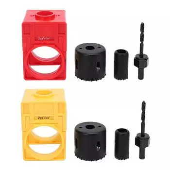 Комплект для установки дверного замка с регулируемым шаблоном направляющей, пилой для шарового замка и валом для 1-3/ Yellow