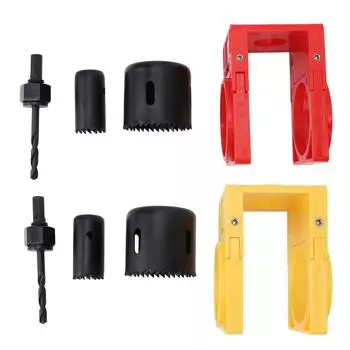 Комплект для установки замка с направляющим шаблоном, набор кольцевых пил для пластиковых дверей из углеродистой стали для деревянных дверей Red