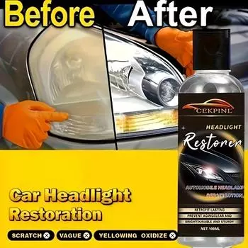 Комплект для восстановления фар – средство для удаления царапин, окислов и желтизны, повышенная яркость, материал PE, для фар всех транспортных средств