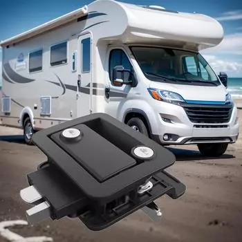 Комплект для замены дверного замка автофургона с засовом-лопаткой, металлическая ручка-защелка для входной двери автофургона, ручка-засов для прицепа-кемпера CHINA