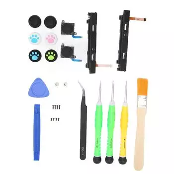 Комплект для замены джойстика, комплект контроллера с левым и правым слайдером, металлические пряжки и инструмент для ремонта