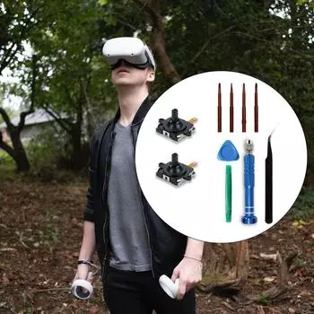Комплект для замены джойстиков для контроллера Quest 2, 3D-джойстик, левый/правый, комплект для ремонта джойстика, левый/правый