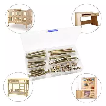 Комплект для замены крепежных деталей детской кроватки M6x40 мм/ 50 мм/ 60 мм/ 70 мм/ 80 мм с шестигранной головкой и головкой под торцевой ключ, гайки