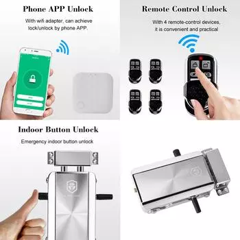 Комплект для запирания дверей Smart Home WiFi Tuya / SmartLife с дистанционным управлением, электронный замок без ключа, интеллектуальная беспроводная система управления