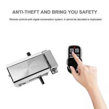 Комплект домашнего дверного замка с дистанционным управлением, электронный замок без ключа, умный беспроводной противоугонный засов with 2 Remote Control серебряный