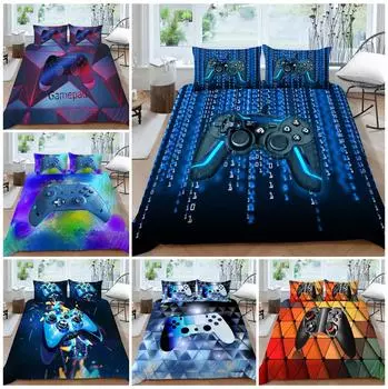 Комплект домашнего постельного белья с изображением игровой мыши, детское постельное белье для спальни, пододеяльник, наволочка, простыня/двуспальная кровать, полный размер, 2/3 шт. Baby 100x135cm