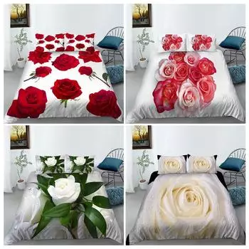 Комплект домашнего постельного белья с цветочной тематикой, пододеяльник и наволочка, односпальная кровать/двуспальная кровать, полноразмерный размер, Австралия/ЕС/США Baby 100x135cm