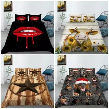 Комплект домашнего постельного белья с 3D цифровой печатью, пододеяльник, односпальная двуспальная кровать, полноразмерное постельное белье для спальни, украшение дома Baby 100x135cm