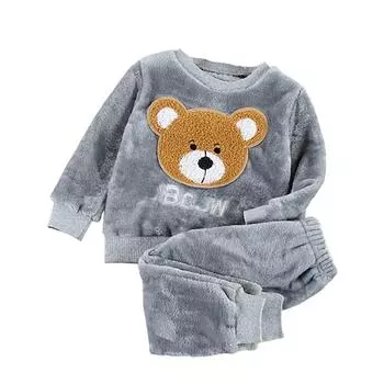 Комплект домашней одежды из фланели для мальчиков и флисовая пижама из двух предметов 110