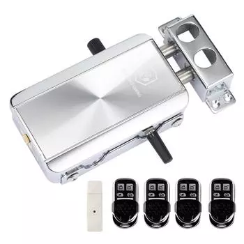 Комплект дверных замков для умного дома с Wi-Fi eWelink, пульт дистанционного управления, электронный замок без ключа, интеллектуальный беспроводной with 4 remote серебряный