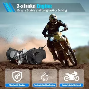 Комплект двигателя 49CC 2-тактный двигатель с ручным стартером для карманного мотоцикла, мини-внедорожного мотоцикла, квадроцикла или скутера 14 зубцов