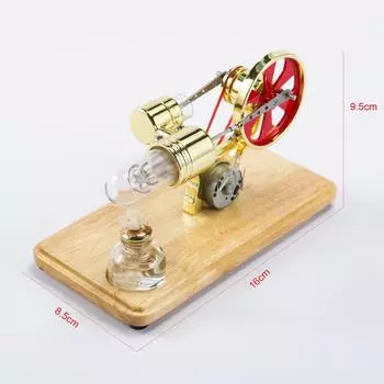 Комплект двигателя Стирлинга Электрический генератор Модель двигателя горячего воздуха Модель физического генератора со светодиодом OS6244-3