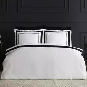 Комплект двойных атласных пододеяльников Karaca Home Coll Charlotte, белый